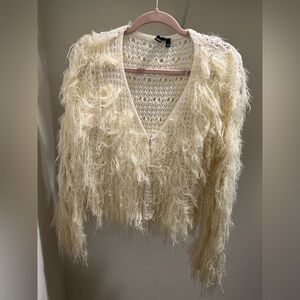 Cream Fuzzy Women's Sweater
